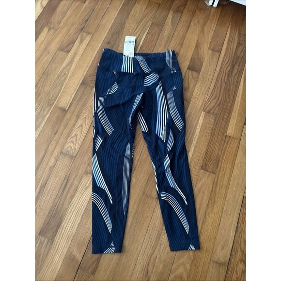 Sweaty Betty Pants - SWEATY BETTY Women's Blue The Power 7/8 Length Leggings Mesh Yoga Workout Size S